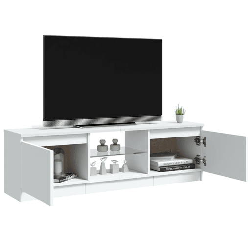 Móvel de TV - Modulo de TV - Armário de TV com luzes LED 120x30x35,5 cm branco