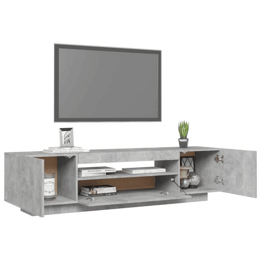 Móvel de TV - Modulo de TV - Armário de TV com luzes LED 160x35x40 cm cinzento cimento