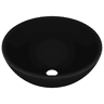 Lavatório - Lavabo - Pia de banheiro WC luxuoso redondo 32,5x14cm cerâmica preto mate