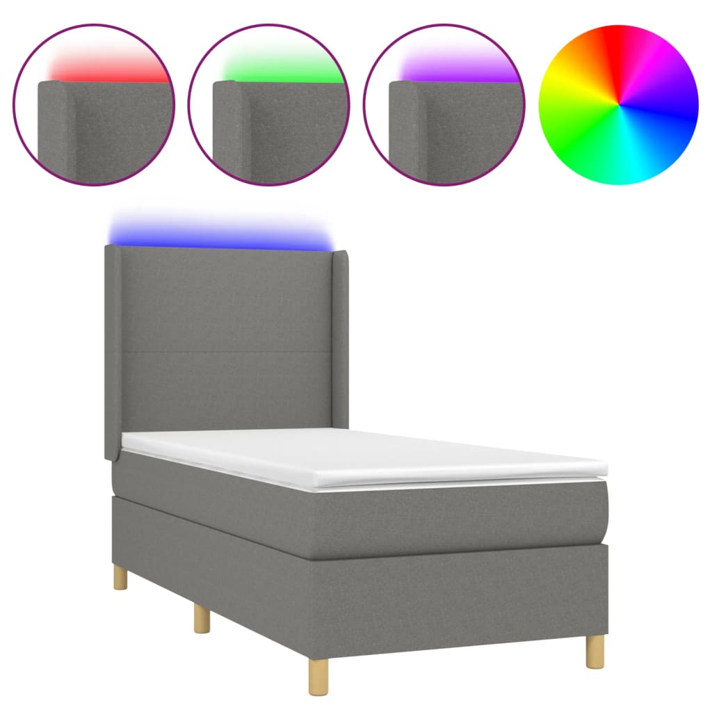 Cama box spring 80x200 Gris Oscuro