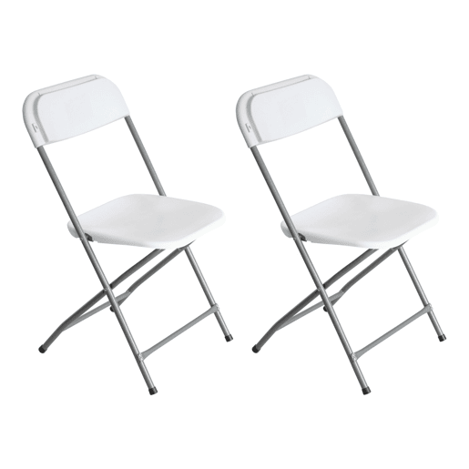 Pack 2 cadeiras dobráveis u200Bu200Bbrancas 49x44,5x80,5cm 7house