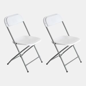 Pack 2 cadeiras dobráveis u200Bu200Bbrancas 49x44,5x80,5cm 7house