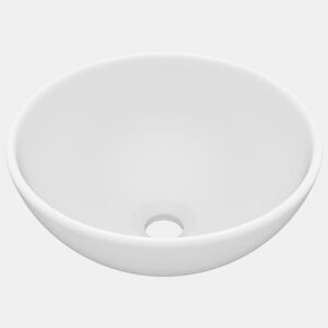 Lavatório - Lavabo - Pia de banheiro WC luxuoso redondo 32,5x14cm cerâmica branco mate