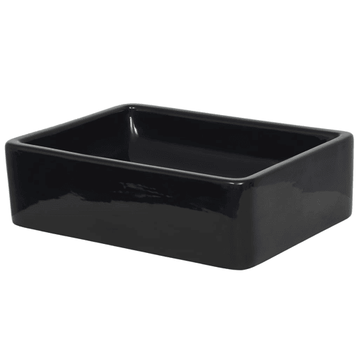Lavatório - Lavabo - Pia de banheiro retangular em cerâmica preto 41x30x12 cm