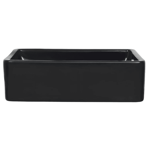 Lavatório - Lavabo - Pia de banheiro retangular em cerâmica preto 41x30x12 cm
