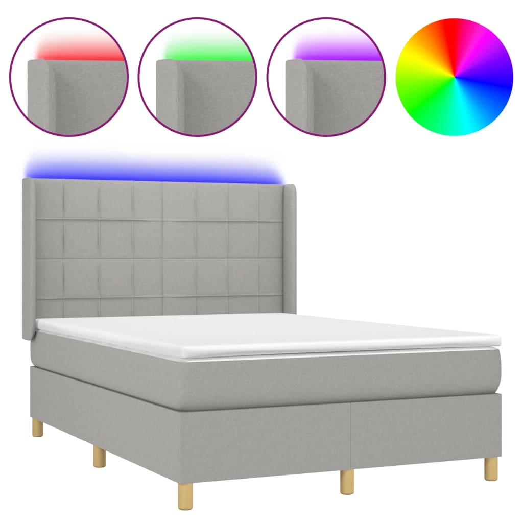 Cama box spring 140x190 Gris