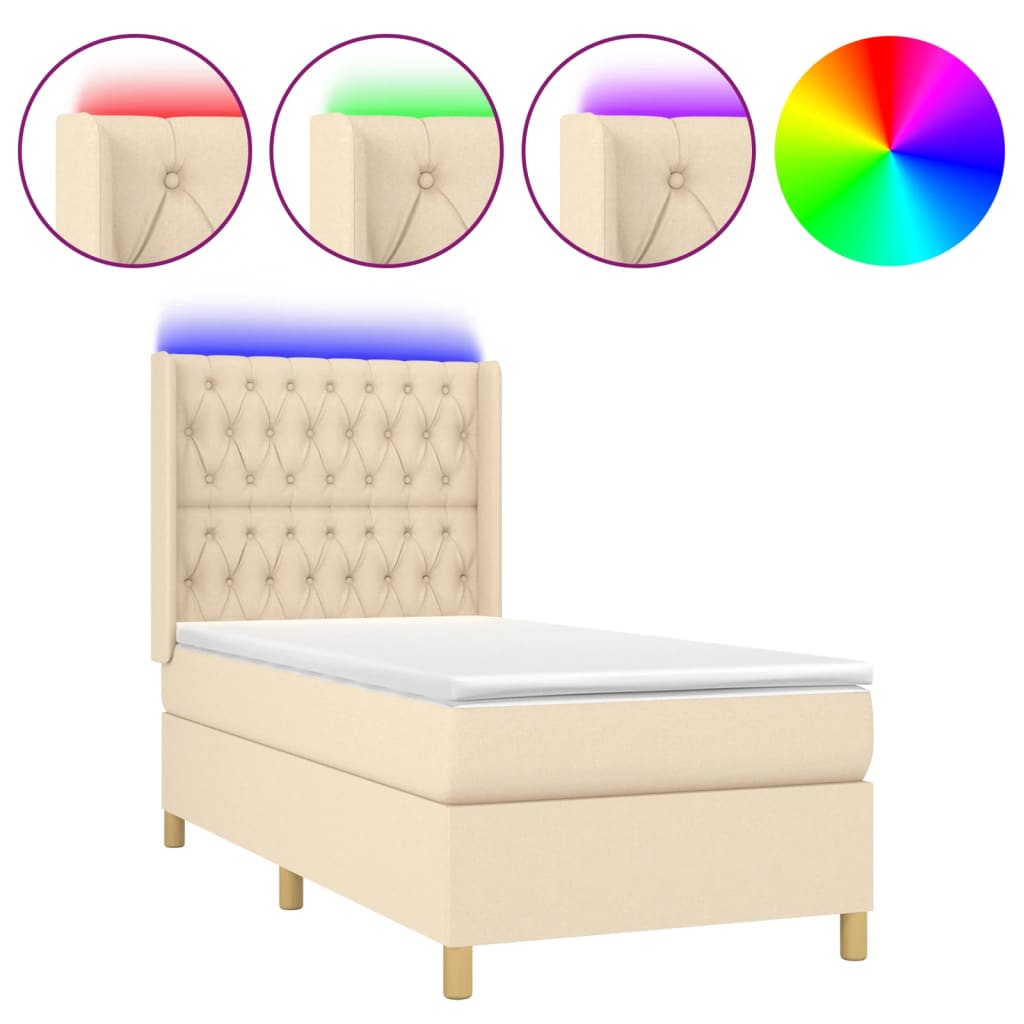 Cama box spring 90x200 Crema