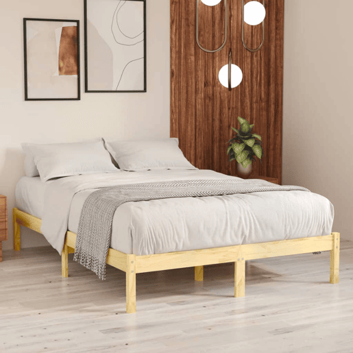 Cama de casal - Estrutura de cama 140x190 cm pinho maciço