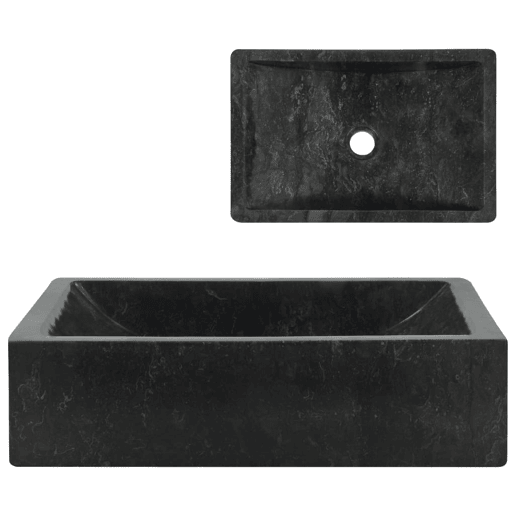Lavatório - Lavabo - Pia de banheiro 45x30x12 cm mármore preto brilhante
