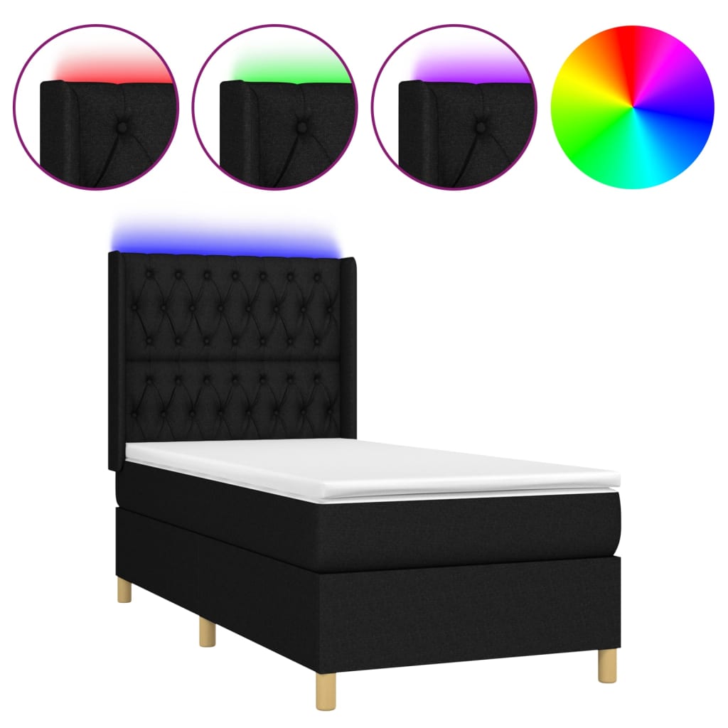 Cama box spring 90x200 Negro