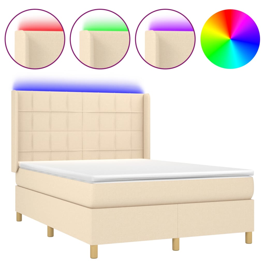 Cama box spring 140x190 Crema