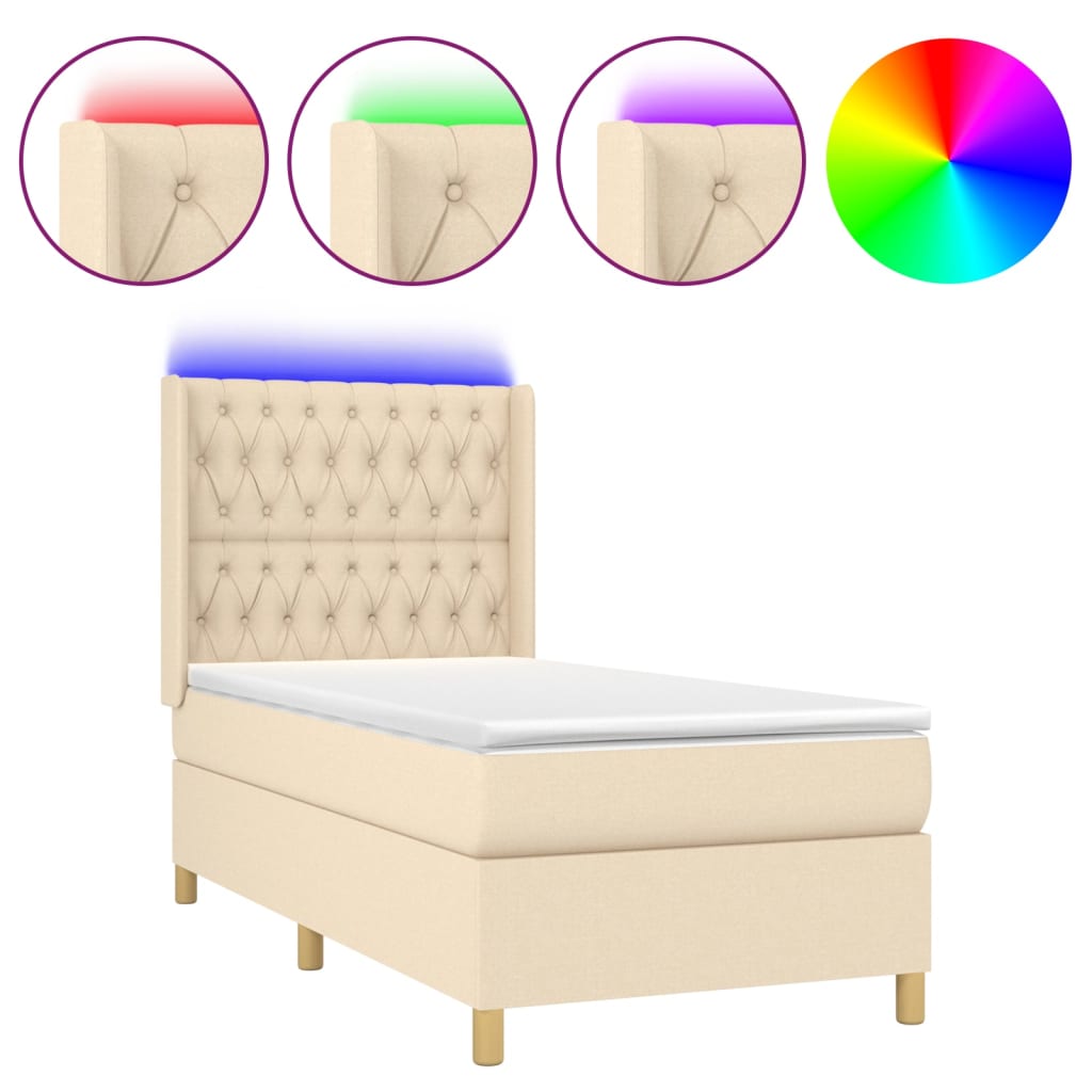 Cama box spring 100x200 Crema