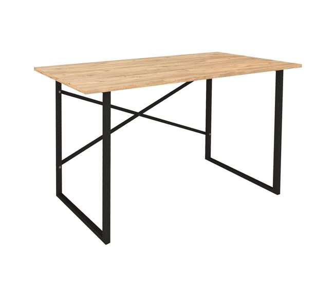 Mesa escritorio rus industrial roble y negro 120 cm