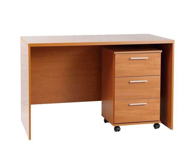 Mesa escritorio clásica con cajonera 120x75x60cm color cerezo