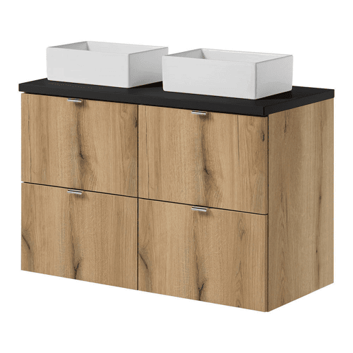 Móvel de lavatório NEWPORT rectangular 100 x 71 x 40 cm aspeto carvalhopreto en.casa Móvel de lavatório NEWPORT rectangular 100 x 71 x 40 cm aspeto carvalhopreto en.casa