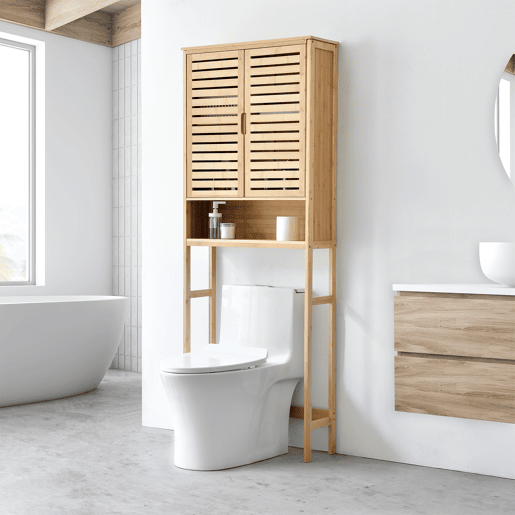 Prateleira de casa de banho sobre a sanita Geta Bambu 170 x 66 x 23 cm - Natural en.casa