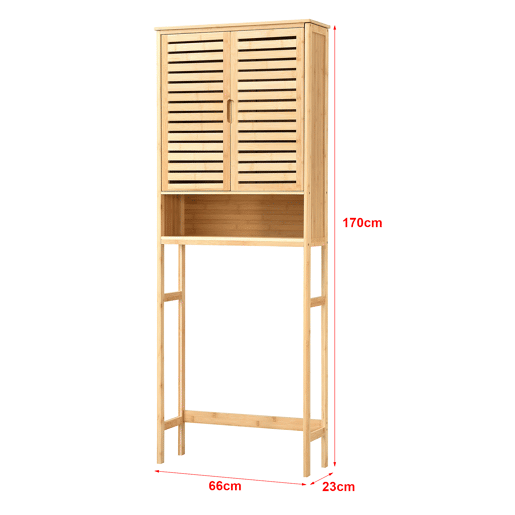 Prateleira de casa de banho sobre a sanita Geta Bambu 170 x 66 x 23 cm - Natural en.casa