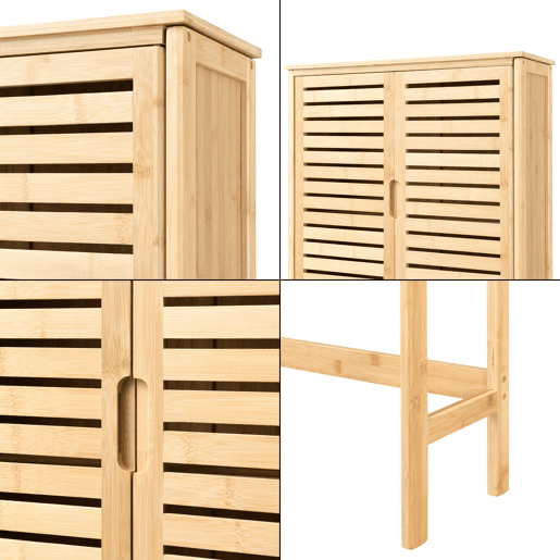 Prateleira de casa de banho sobre a sanita Geta Bambu 170 x 66 x 23 cm - Natural en.casa