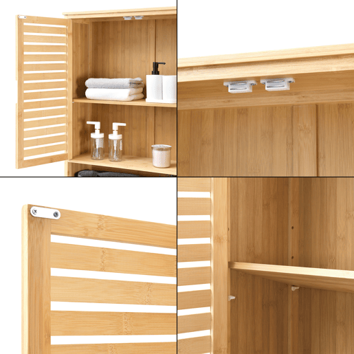 Prateleira de casa de banho sobre a sanita Geta Bambu 170 x 66 x 23 cm - Natural en.casa