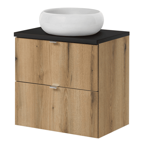 Móvel de lavatório NEWPORT com 2 gavetas 60 x 72 x 40 cm carvalho  preto en.casa