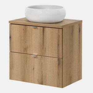 Móvel de lavatório NEWPORT com 2 gavetas 60 x 72 x 40 cm carvalho en.casa