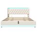 Cama de matrimonio de pu con almacenaje 194x220 Cama de matrimonio de pu con almacenaje 194x220 Blanco