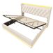 Cama de matrimonio de pu con almacenaje 194x220 Cama de matrimonio de pu con almacenaje 194x220 Blanco