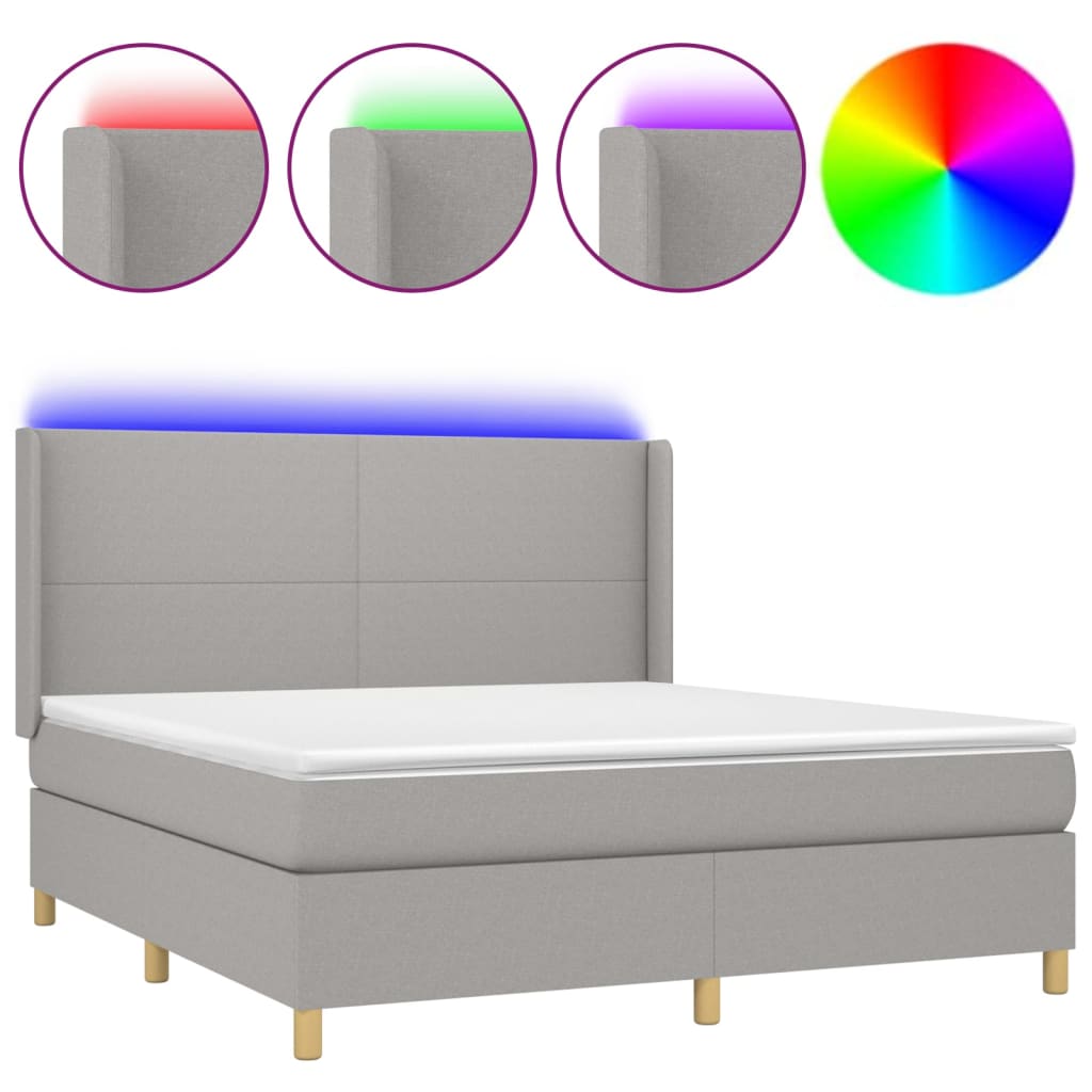 Cama box spring 160x200 Gris