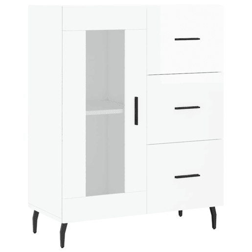 vidaXL Aparador 69,5x34x90 cm madeira processada branco brilhante vidaXL Aparador 69,5x34x90 cm madeira processada branco brilhante