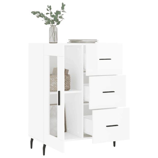 vidaXL Aparador 69,5x34x90 cm madeira processada branco brilhante vidaXL Aparador 69,5x34x90 cm madeira processada branco brilhante