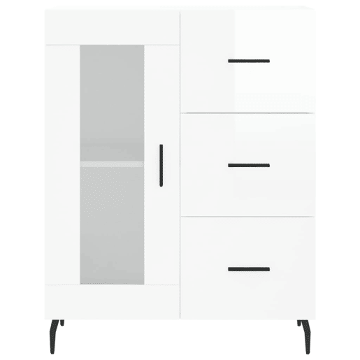 vidaXL Aparador 69,5x34x90 cm madeira processada branco brilhante vidaXL Aparador 69,5x34x90 cm madeira processada branco brilhante