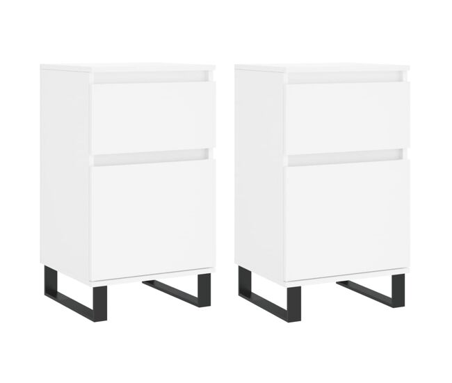 Vidaxl aparadores 2 uds madera de ingeniería blanco 40x35x70 cm