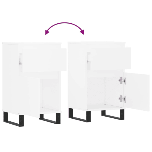 vidaXL Aparadores 2 pcs 40x35x70 cm derivados de madeira branco
