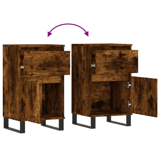 vidaXL Aparadores 2 pcs 40x35x70 cm derivados madeira carvalho fumado