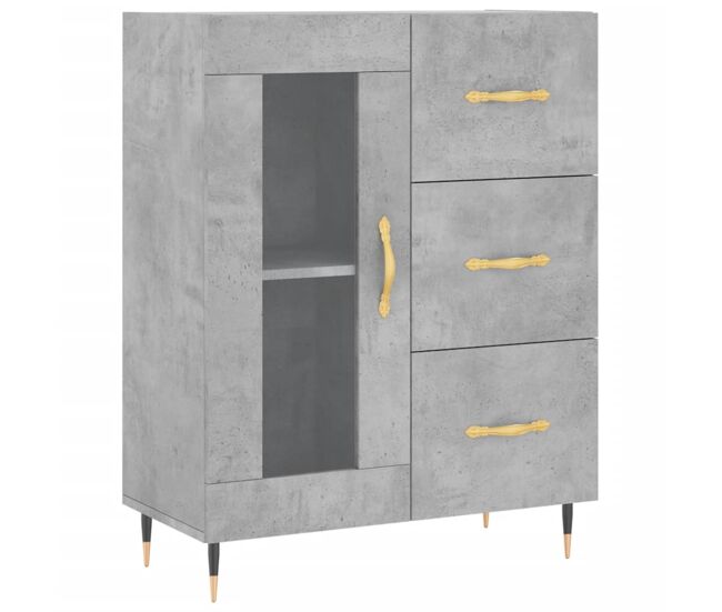 Vidaxl aparador de madera de ingeniería gris hormigón 69,5x34x90 cm
