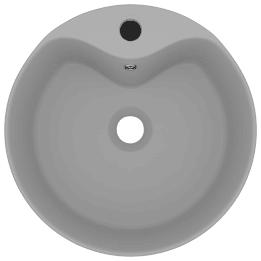 Lavatório - Lavabo - Pia de banheiro com extravasamento 36x13 cm cerâmica cinza-claro mate
