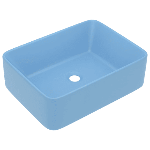 Lavatório - Lavabo - Pia de banheiro luxuoso 41x30x12 cm cerâmica azul-claro mate