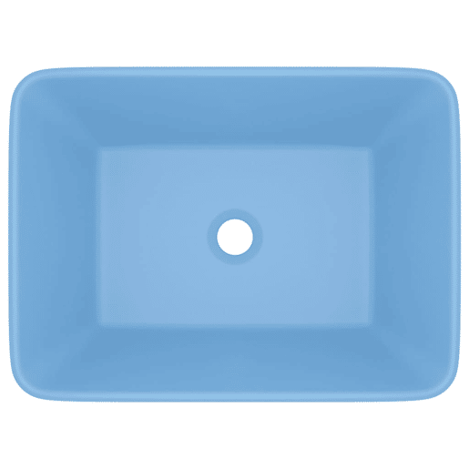 Lavatório - Lavabo - Pia de banheiro luxuoso 41x30x12 cm cerâmica azul-claro mate