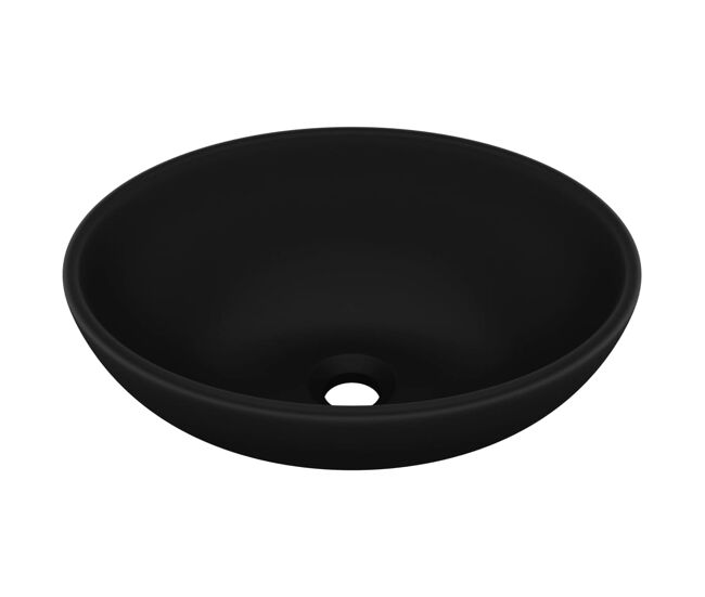 Lavabo - lavamanos de lujo ovalado cerámica negro mate 40x33 cm