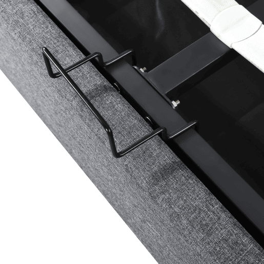 Cama de casal de linho 140x200cm com armazenamento,luz led,cinzento Cama de casal de linho 140x200cm com armazenamento,luz led,cinzento