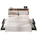 Cama de matrimonio de lino con 4 cajones 143x204 Cama de matrimonio de lino con 4 cajones 143x204 Beige