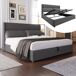 Cama de matrimonio de lino con almacenaje 185x217 Cama de matrimonio de lino con almacenaje 185x217 Gris
