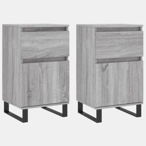 vidaXL Aparadores 2 pcs 40x35x70 cm derivados madeira cinzento sonoma