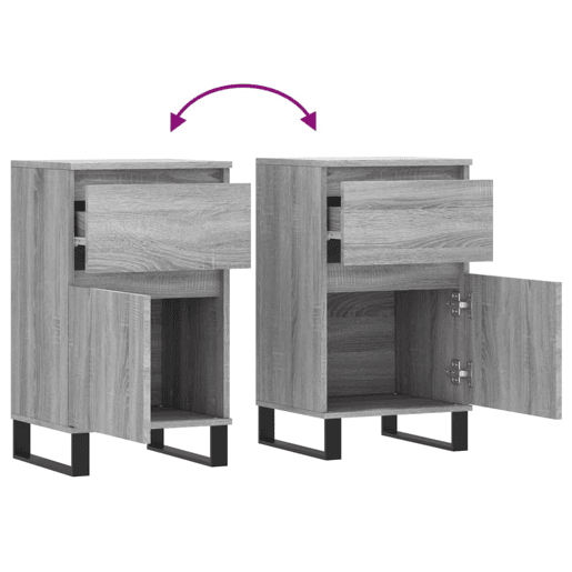 vidaXL Aparadores 2 pcs 40x35x70 cm derivados madeira cinzento sonoma vidaXL Aparadores 2 pcs 40x35x70 cm derivados madeira cinzento sonoma