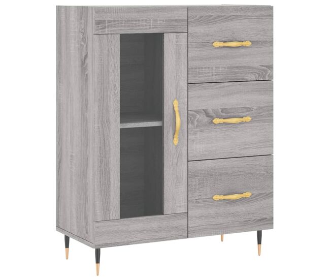 Vidaxl aparador de madera de ingeniería gris sonoma 69,5x34x90 cm