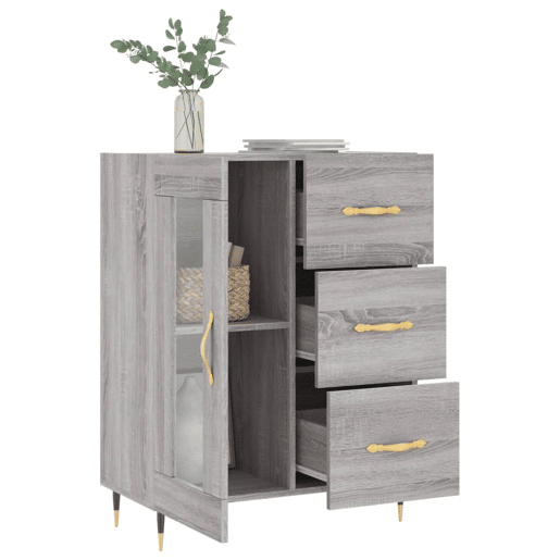 vidaXL Aparador 69,5x34x90 cm derivados de madeira cinzento sonoma