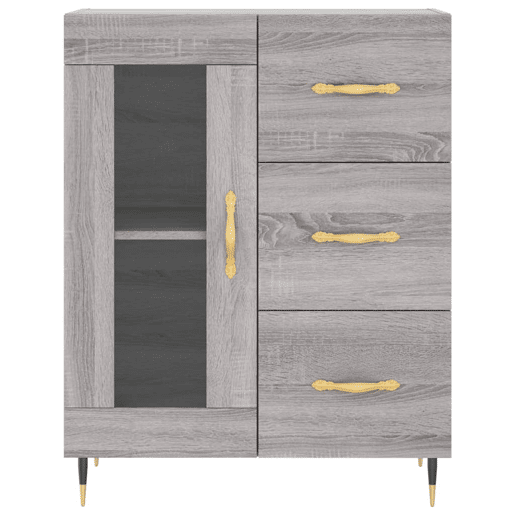 vidaXL Aparador 69,5x34x90 cm derivados de madeira cinzento sonoma