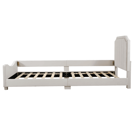 Cama individual para crianças 90x200cm - sofá-cama de veludo - Bege