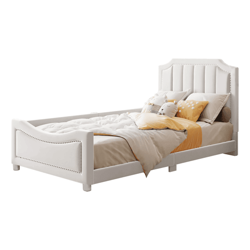 Cama individual para crianças 90x200cm - sofá-cama de veludo - Bege