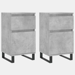 vidaXL Aparadores 2 pcs 40x35x70 cm derivados de madeira cinza cimento